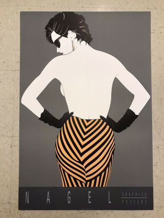Rare Patrick Nagel Semi Nude Woman Lithograph 24x36” 1993 L@@k