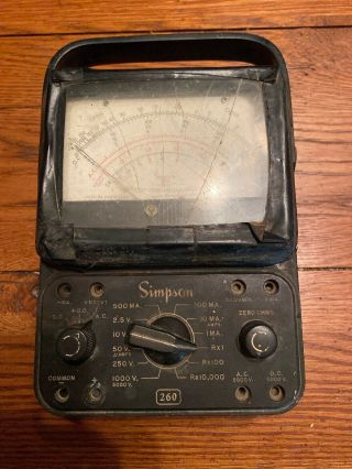 SIMPSON 260 Series 3 Multimeter Tester Volt - Ohm - Milliameter.  Parts Or May Work 2