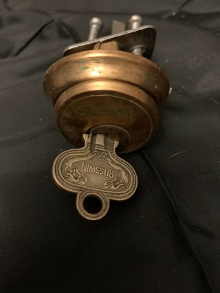 Vintage: Russwin Entry Lock W/cylinder & Key