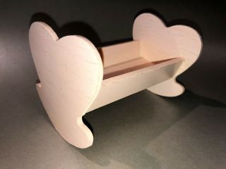 1950’s Wooden Doll Furniture Baby Rocking Cradle Bed Crib W.  Germany