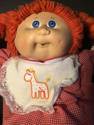Vintage 1983 Cabbage Patch Kids Doll Red Hair Braids Blue Eyes 2 Outfits Diaper 2