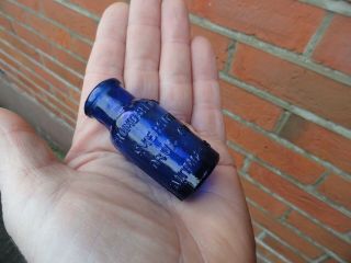 Rare Miniature Cobalt Blue Emerson Drug Co - Bromo Seltzer Chemist Bottle 1910