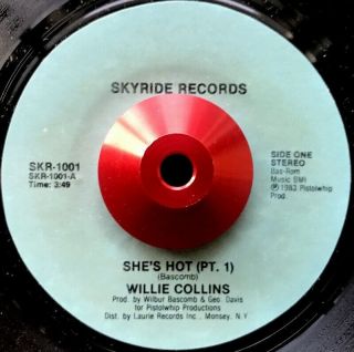Willie Collins - She’s Hot - 45 Rare 1983 Boogie Funk/disco Funk Listen