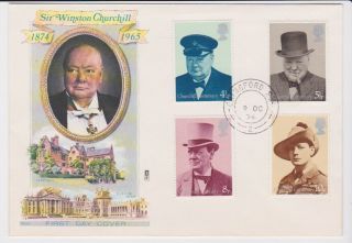 Gb Stamps Rare First Day Cover 1974 Winston Churchill With Chingford Cds