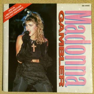 Madonna - Gambler Rare Limited Edition 7 " Fold Out Poster Sleeve Uk 1985 Qa6585