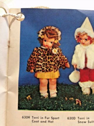 Vintage 1950’s Terri Lee 16” Doll Leopard Fur Sport Coat Style 630h - Gorgeous