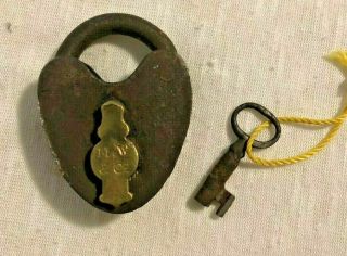 Antique Vintage M W & Co Lock With Key Padlock