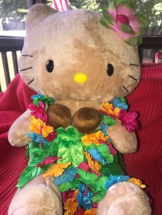 Build A Bear Tan Hello Kitty Sun Kissed Hawaiian Tropical 19 " Stuffed Plush Rare