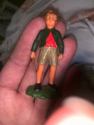 Rare Vintage Elastolin German Young Boy With Stick Rare Old Germany