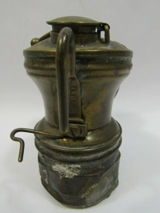 Vintage Old Miners Brass Carbide Lamp Lantern Auto - Lite Universal Lamp Co 3