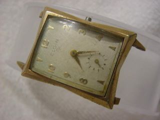 Vintage Gold Fd Large Antique Art Deco Elgin Hourglass Curvex Mens Watch