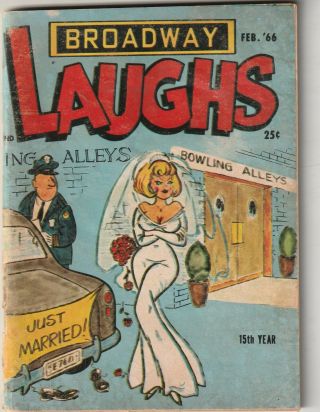 Broadway Laughs Feb 1966 - Cartoons By Bill Wenzel - 2 Cartoons - Rare