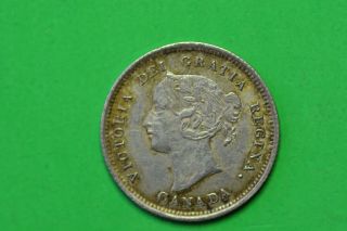 Canada 5 Cents 1872 Ef (my Opinion) 925 Silver.  D7.  Rare