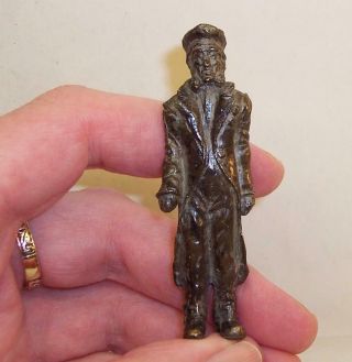Vintage Solid Bronze Metal Ww1 Marine/naval Veteran With Medal Miniature Figure