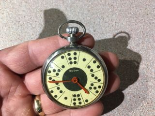 Extremely Rare Otto Grun Gambling Dice Wind - Up Pocket Watch - Great Look