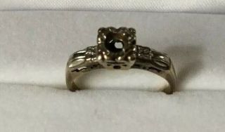 Antique Vtg Kaynar 14k Yellow White Gold Engagement Ring Setting No Stone Sz 6