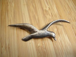 Rare Ola Gorie Silver Seagull Bird Brooch Or Pin Omg - 5cm Wide