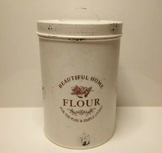 30 Off Vintage Style Retro Rustic Metal Flour Tin Canister Storage Bin Holder
