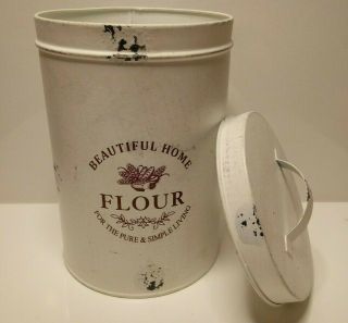 30 OFF Vintage Style Retro Rustic Metal Flour Tin Canister Storage Bin Holder 2
