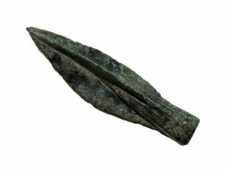 Rare Choice Scythian Socketed Trlobate Bronze Arrowhead,  As Found,