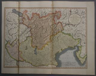 Northern Italy & Croatia 1819 John Cary Large Antique Copper Engraved Map