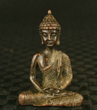 Rare Chinese Old Bronze Hand Casting Buddha Statue Table Decoration Gift