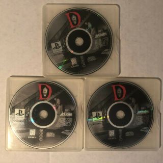 D (sony Playstation 1,  1996) Ps1 3 Discs Only Rare Horror Game