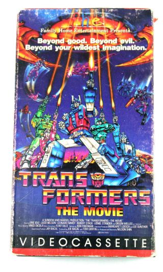 Transformers The Movie Vhs Videocassette F.  H.  E Rare 1986 Hasbro Sunbow