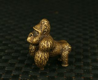 Chinese Bronze Handmade Orangutan Statue Figure Netsuke Tea Tray Hand Piece