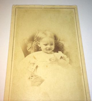 Antique Victorian American Adorable Fashion Child,  Cute Expression Ma Cdv Photo