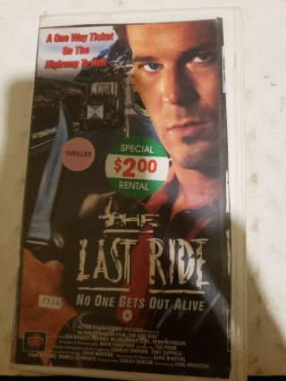 The Last Ride (1991 Vhs) Clamshell Like Case Rare Former Rental
