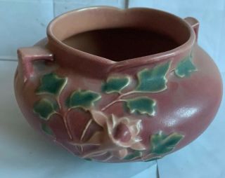 Antique Roseville Pottery - Pink Jardiniere Planter 655 - 4 @ 1940 2