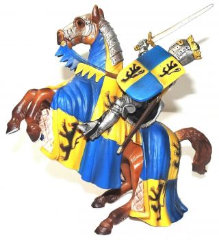 Schleich Prince On Reared Horse (lion) 70009 Rare Retired 2013 World Of Knights