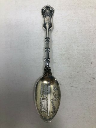 Whiting Sterling Silver Souvenir Spoon Trolley Street Car Kansas City Missouri
