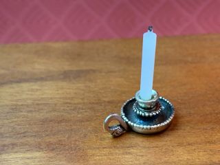 Vintage Miniature Dollhouse Artisan Swan Neck Sterling Silver Candle Holder 1:12