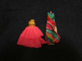 Vintage Topper Dawn Doll Fashions - Pink And Gold Dress/multicolored Gown