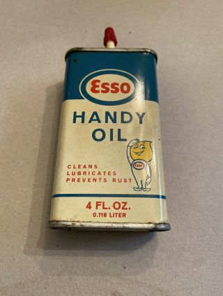 Rare Vintage Esso (humble) Handy Oil 4 Oz Graphic Handy Oiler Oil Can