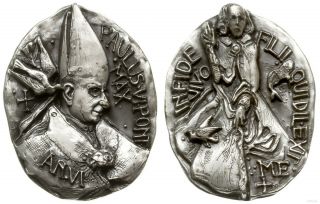 Vatican Medal Giovanni Battista Montini Di Concesio (paul Vi).  800 Silver 47.  44g