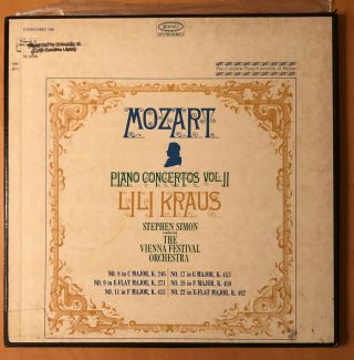 Lili Kraus Mozart Piano Concertos Vol 2 Epic Stereo Box 3lp Nm - Rare