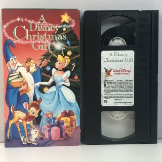 A Disney Christmas Gift Vhs Cinderella Bambi Mickey Mouse Rare Video Tape 224
