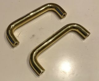 2x Solid Brass Push Pull Door Handle