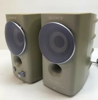 Vintage Rare Sony Srs - Z050v Computer Active Speaker System With Power Cord,  Aux