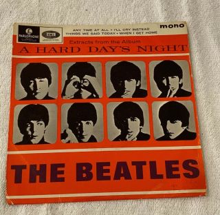Rare The Beatles Vinyl Extracts From Hard Days Night Gep 8924 1964 7” Single