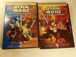 Star Wars - Clone Wars: Volume 1 And Volume 2 (dvd,  2005) W/ Inserts Rare