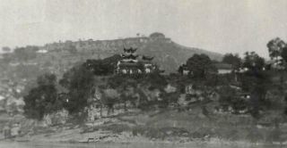 Antique Photo China 1920/30s Temple Shirne On The River