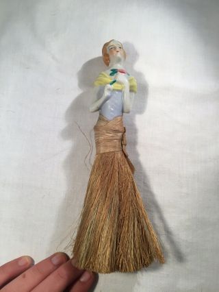 Vintage/antique Doll Head Vanity Brush,  Made In Japan