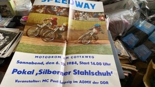 Germany Speedway - - - 1984 - - - Rare Large Advertising Poster - - Leipzig