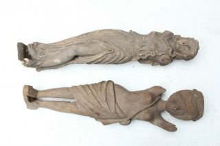 2 X STUNNING HAND CARVED GOTHIC ARAB FEMALE SHIPS HEAD TORSO WOOD SCULPTURE 2