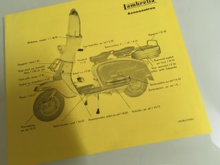 Rare Lambretta Brochure Old Motorcycle Scooter Classic Dutch Barn Find Parts