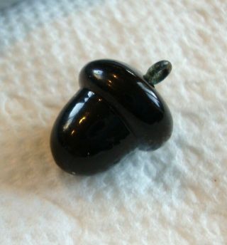 Vintage Antique Realistic Black Glass Acorn Button 5/8 "